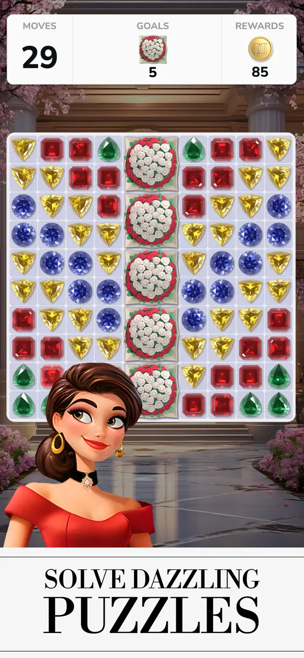 Diamond Jewels GFAL Puzzle iOS Mod IPA screenshot 1 - iOS game interface