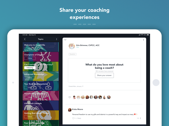 CoachVille iPad screenshot 2 - Lifestyle app