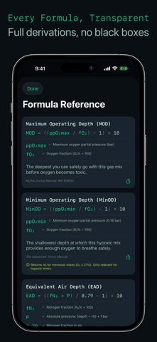 Dalton: Dive Gas Calculator iPhone screenshot