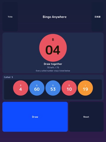 Bingo3x3: Fast Party Games iPad screenshot