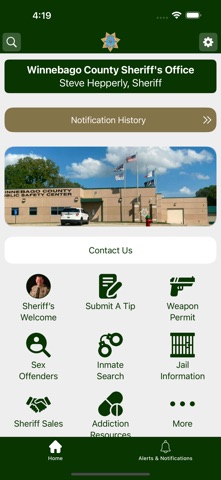 Winnebago Sheriff's Office, IA iPhone screenshot