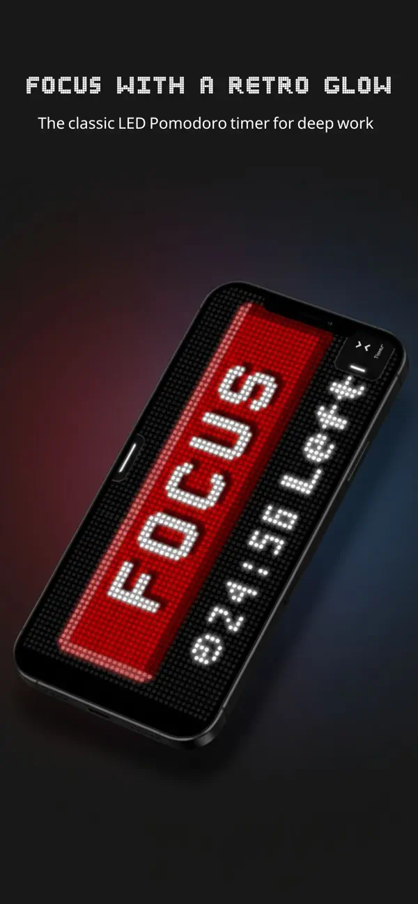 Screenshot #1 pour Pixel Focus – Retro LED Timer