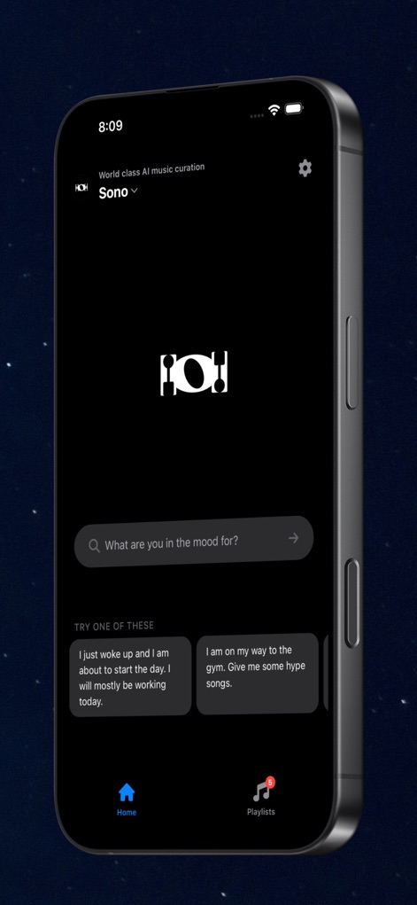 Sonovo: Stop Skipping Songs - sono-ai-music-curation-home-screen