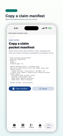 Home Inventory Claim Cards screenshot