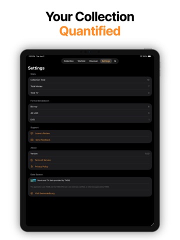 Movie Addict: 4K & DVD Tracker iPad screenshot