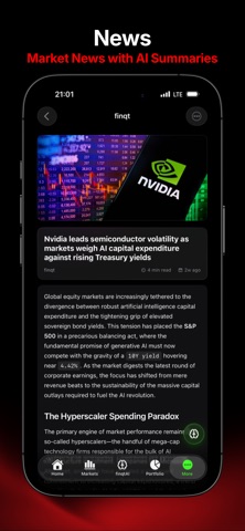 Finqt: Financial AI Research iPhone screenshot