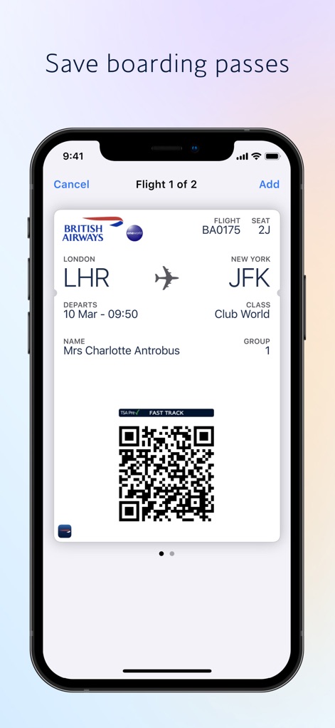 British Airways - Digital Boarding Pass