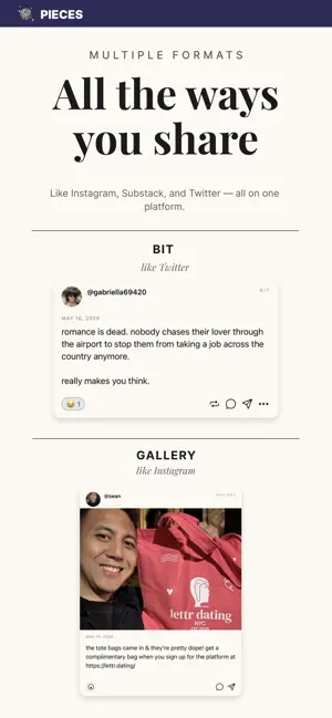 PIECES (Of Me): Social network screenshot 3