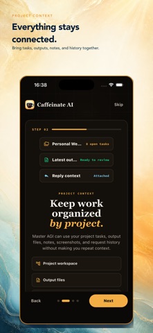 Caffeinate AI iPhone screenshot