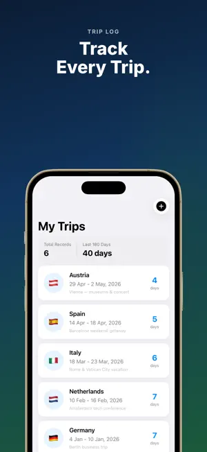 Schengen Visa Tracker: 90/180 screenshot 2