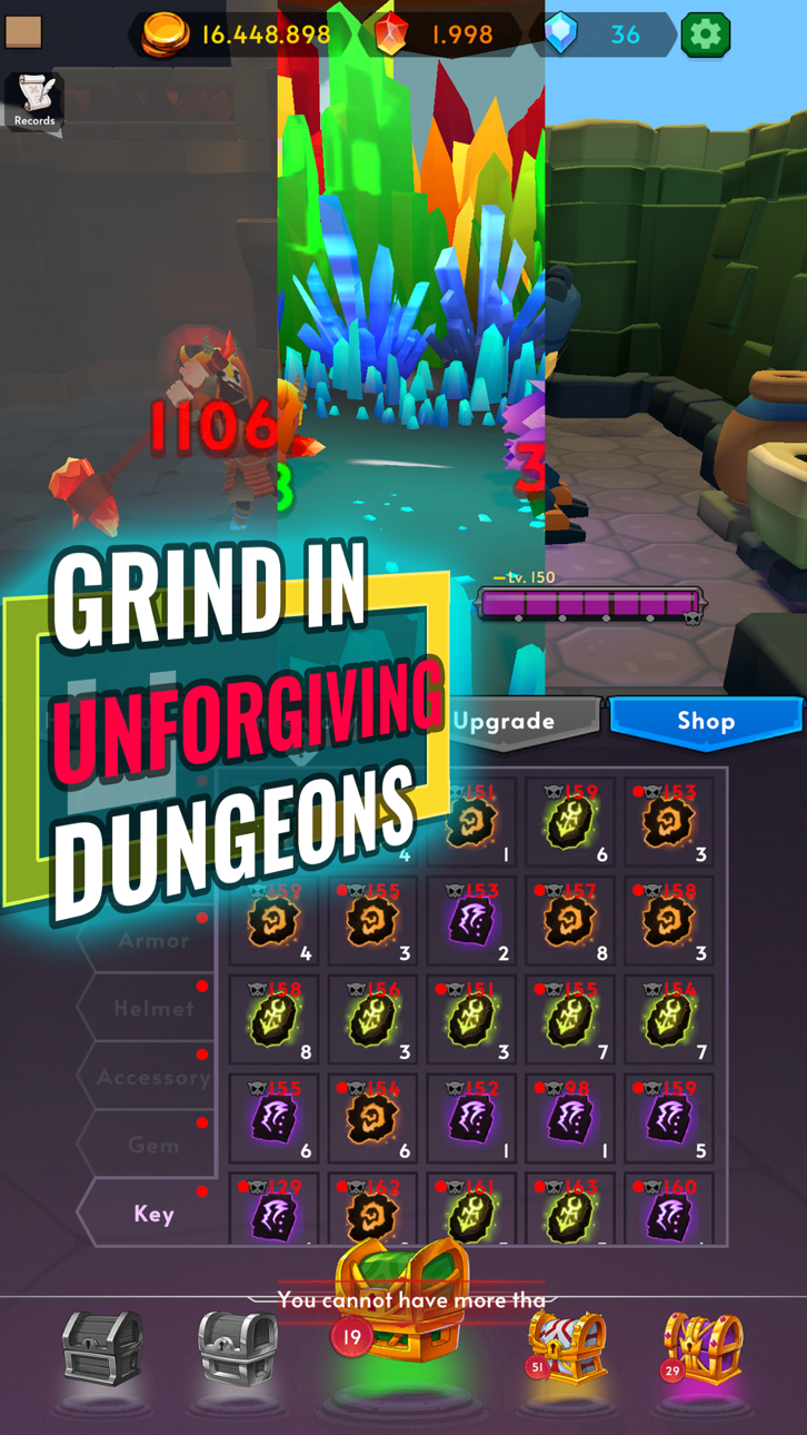 Only Grind: Loot & Fight Hack screenshot 2 - iOS game interface