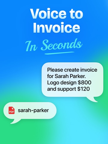 Voice to Invoice AI iPad screenshot