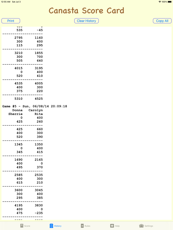 Screenshot #5 pour Canasta Score Card
