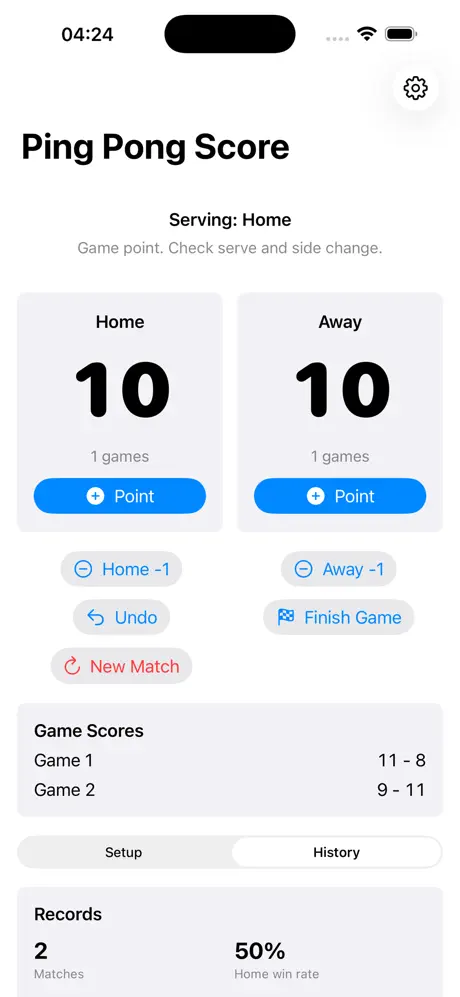 Tischtennis Scorekeeper2026‑App screenshot 3