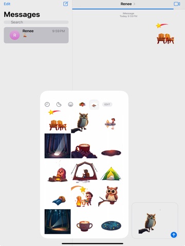 Camping Under Stars Stickers iPad screenshot