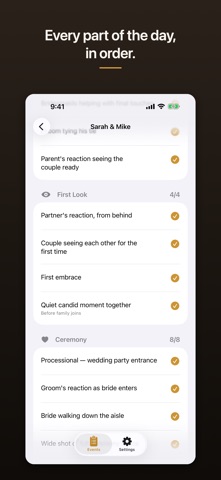 Shotlist — Wedding Shot List Screenshot 3 of 6