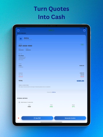 BidGrip: Quote & Invoice Maker iPad screenshot