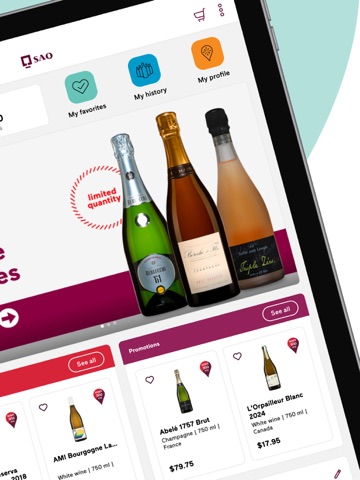 Société des alcools du Québec iPad screenshot