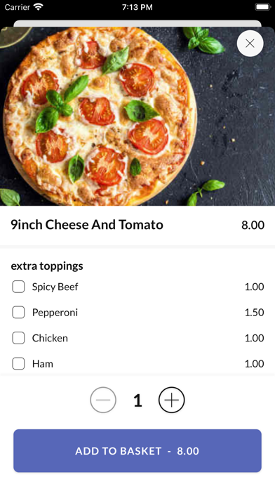 Usa Chicken pizza. Screenshot