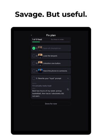 Swipeworthy: Profile Roast iPad screenshot
