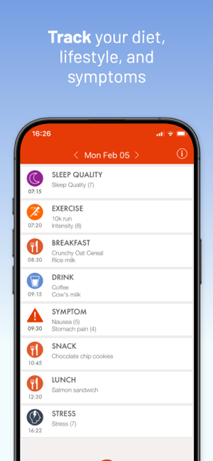 Екранна снимка на mySymptoms Food Diary