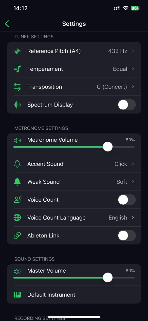 Screenshot #2 pour TonalPulse Tuner & Metronome