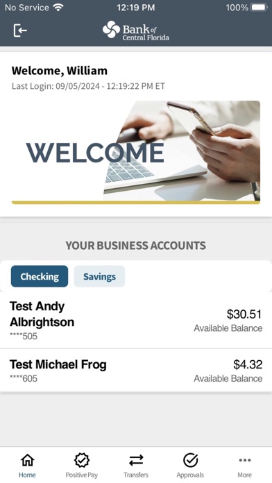 Bank of Central FL Business Screenshot