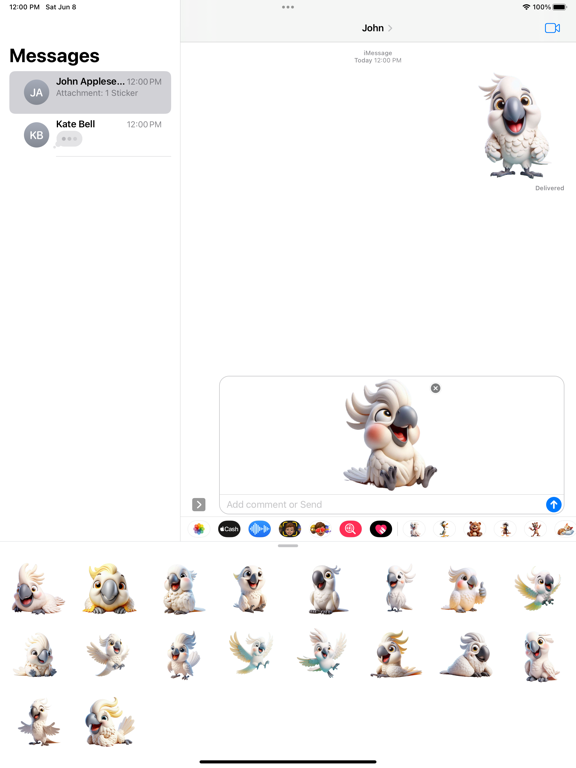 Screenshot #5 pour Happy Cockatoo Stickers