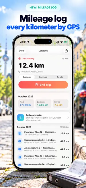 Find My Car & Mileage Log screenshot 1