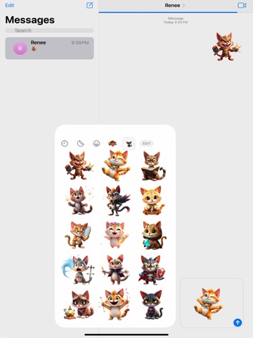 Mystic Cat Stickers iPad screenshot
