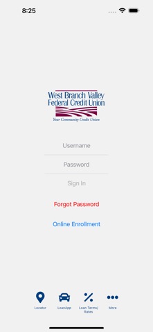 West Branch Valley FCU app screenshot