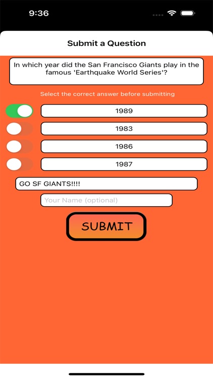 Trivia Game for SF Giants fans screenshot-8