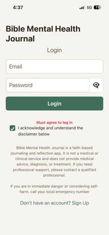 Bible Mental Health Journal iPhone screenshot