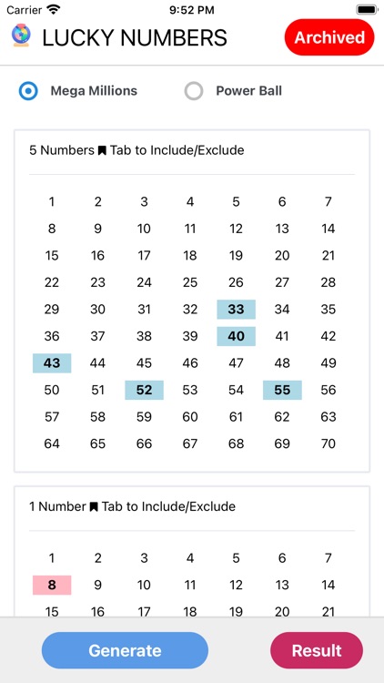 Lucky Numbers Generator