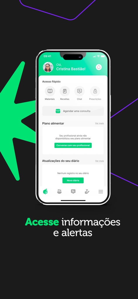 Dietbox - Le tableau de bord offre un accès rapide aux ressources telles que les "Matériaux" et "Recettes", permettant une gestion efficace du parcours de bien-être.