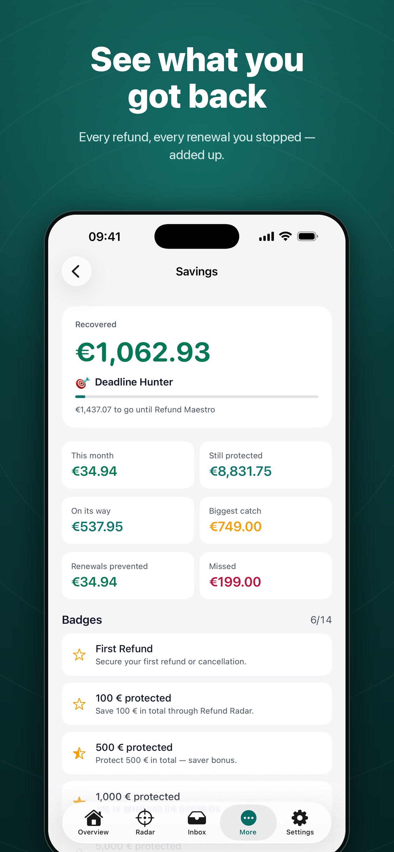 Screenshot 4 of Refund Radar: Deadlines