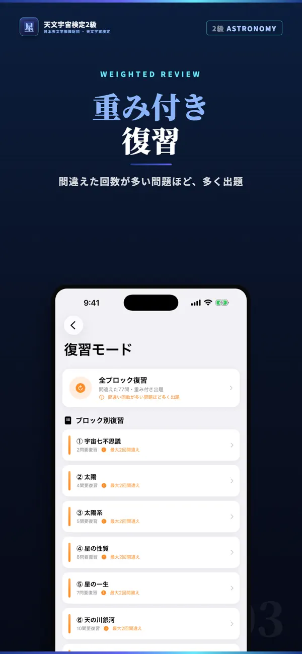 Screenshot #3 pour 天文宇宙検定2級 試験対策｜問題集