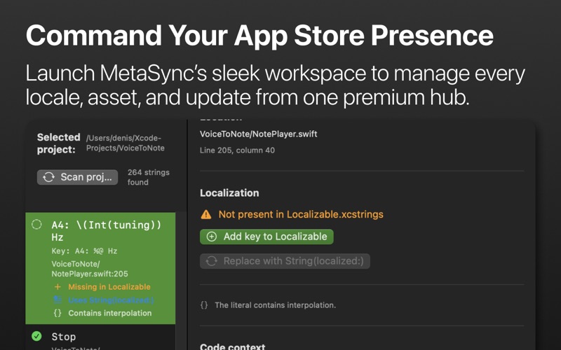MetaSync - ASO Translation iPhone screenshot