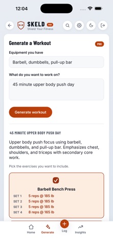 Skeld: Workout Tracker iPhone screenshot