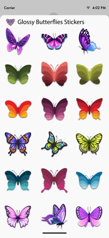 Glossy Butterflies Stickers iPhone screenshot