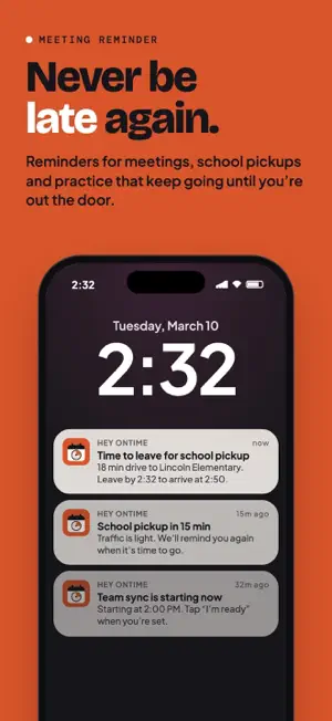 Hey OnTime: Meeting Reminder screenshot 1