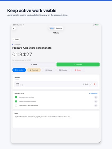 Simplify Time Tracker & To-Do iPad screenshot
