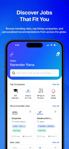 Opinings:Global Jobs Platform iPhone screenshot