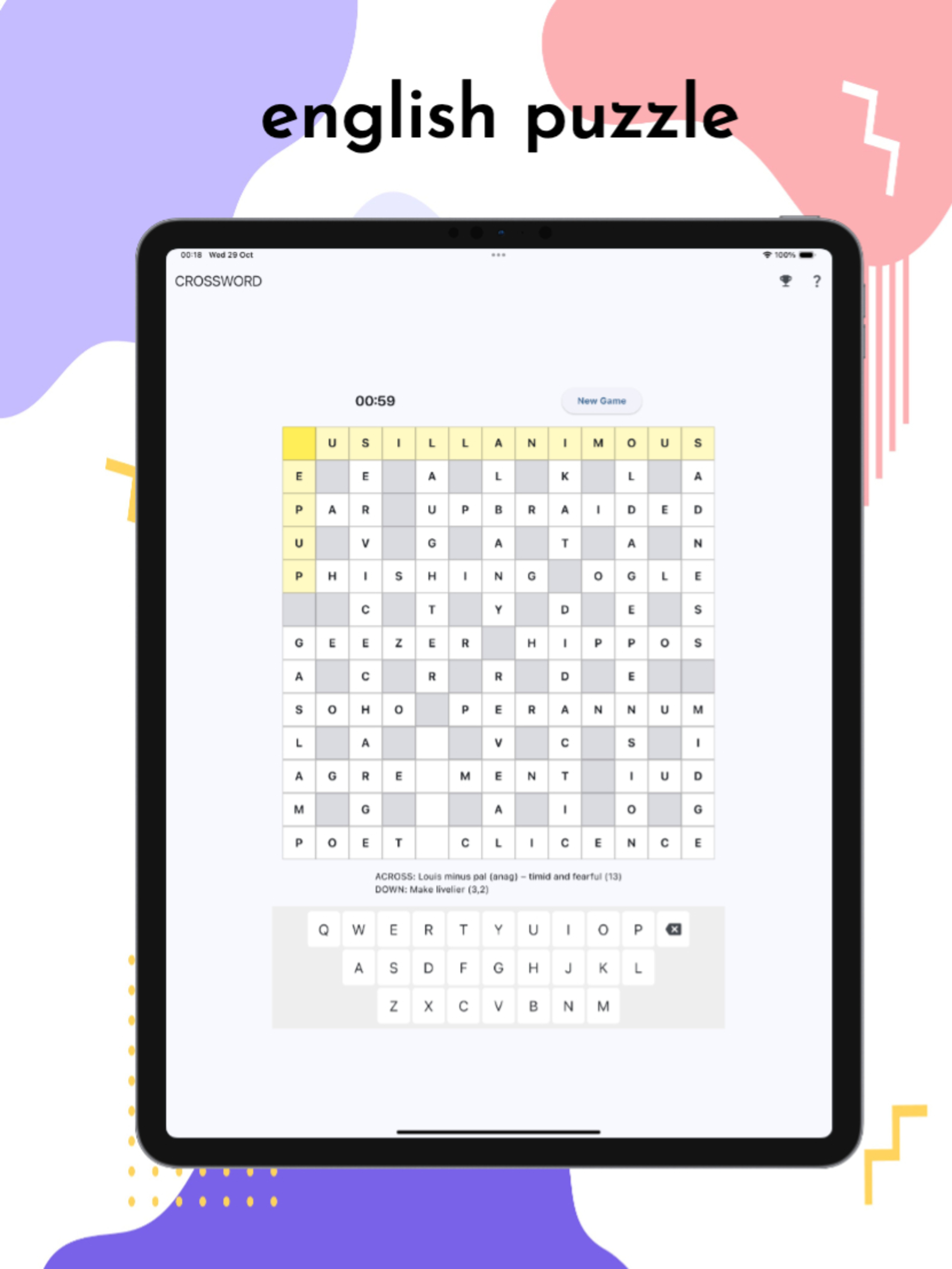 Crossword puzzle: English screenshot 6