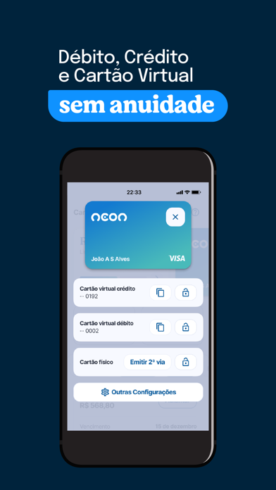 Neon: cartão de crédito Screenshot