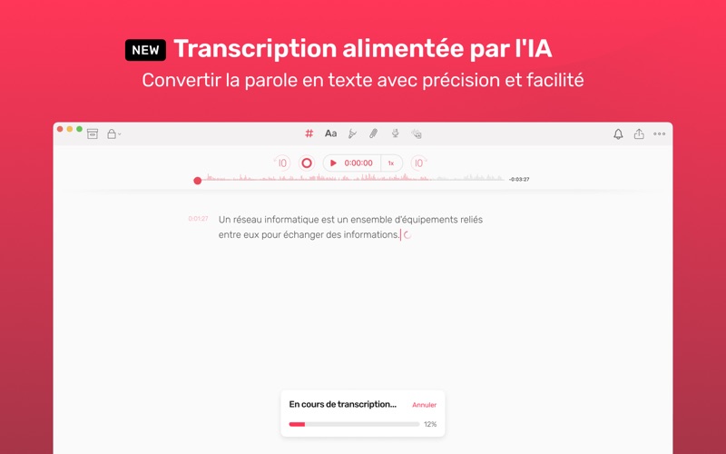 Screenshot #2 pour Noted: Enregistrer, Transcrire