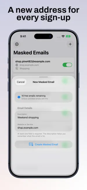 Masked Email Manager screenshot 2