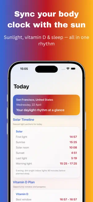 SunSync - Circadian Tracker screenshot 1