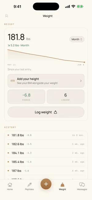 Ratatui HIPAA Peptide Tracker screenshot 4