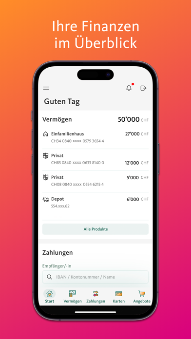 Migros Bank E-Banking Screenshot